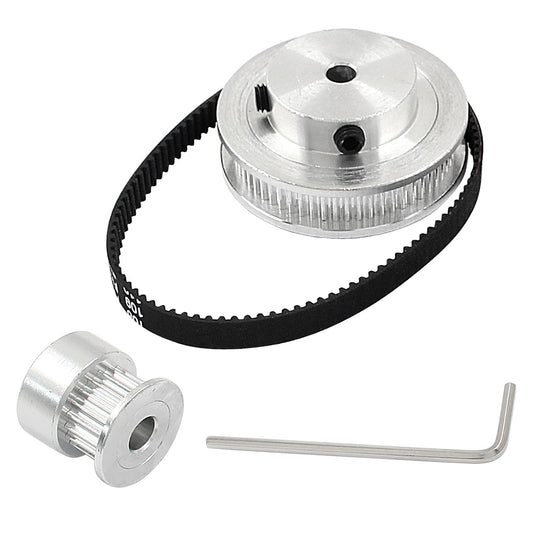 2Pcs Set GT2 Synchronous Wheel 20&60 Teeth 5mm Bore Aluminum Timing Pulley with 2Pcs Length 200mm Width 6mm V1258-DP02-B-3773