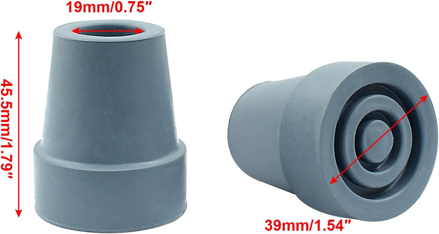 4pcs 19mm Rubber Cane Tips, 3/4 Inch Diameter Anti Slip Crutch Tips, Universal Replacement Tips for Cane, V1258-DP02-B-3788