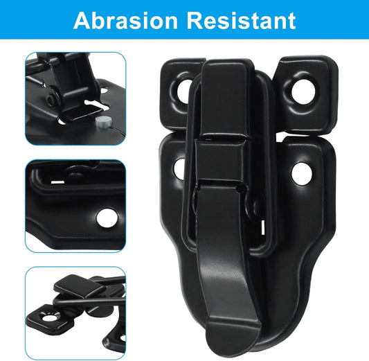 4Pack Retro Black Box Toggle Latch Antique Duckbilled Hasp Latch Catch with Padlock Hole Box Hasp Lock Toggle V1258-DP02-B-3817