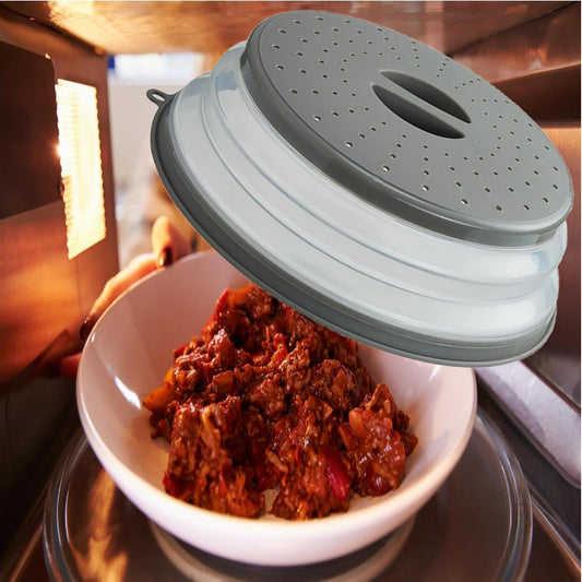 Microwave Splatter Cover Vented for Food, Splatter Guard & Colander Kitchen Gadget for Fruit Vegetables V1258-DP02-B-385