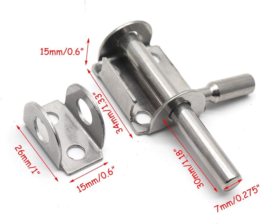 Slide Bolt Latch Stainless Steel Security Guard Door Latch -Pack of 5 V1258-DP02-B-3914