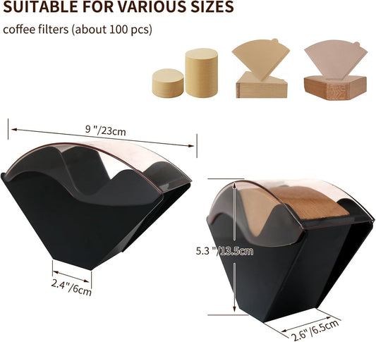 Coffee Filter Holder for Organizer and Coffee Station Accessories (Black) V1258-DP02-B-392