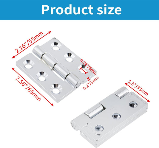 Butt Hinge Zinc Alloy Cabinet Hinges Polished Chrom Silver Residential Bed Room Hinge for Doors Hardware V1258-DP02-B-3941