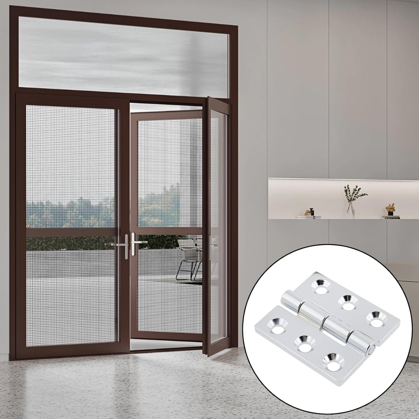 Butt Hinge Zinc Alloy Cabinet Hinges Polished Chrom Silver Residential Bed Room Hinge for Doors Hardware V1258-DP02-B-3941