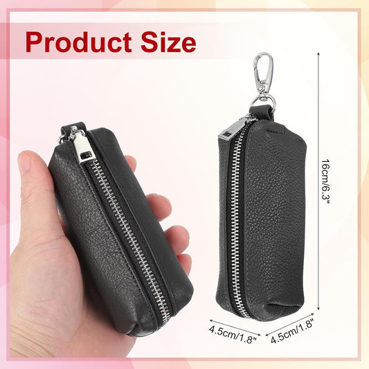 Leather Coin Purse, Leather Car Key Holder Bag Hand-held Change Purse Keychain Pouch Small Coin Pouch with V1258-DP02-B-4058