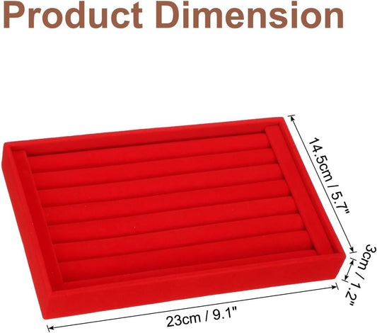 Velvet 7 Slots Ring Organizer Jewelry Display Tray Showcase Ring Holder Velvet Jewelry Organizer Stand for V1258-DP02-B-4060