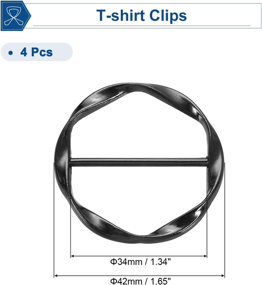T-shirt Clips, Clothes Knotting Buckle Ring Wrap Holder for Women Scarf, Loose T-shirt V1258-DP02-B-4062