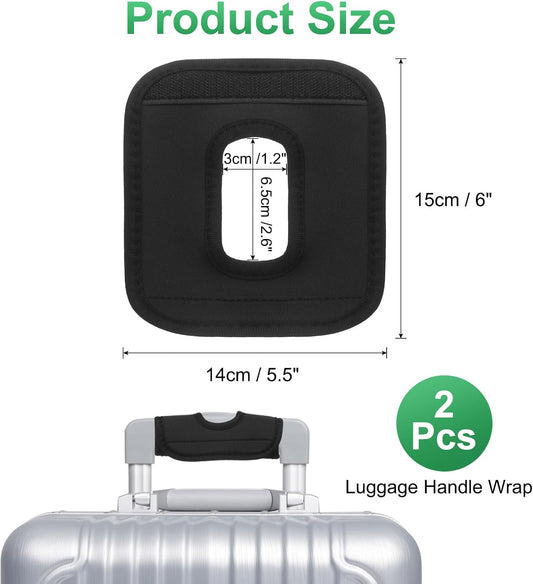 Luggage Handle Wrap, 2 Pcs Hollow Neoprene Handbag Grip Cover Protector Luggage Identifiers Suitcase Handle V1258-DP02-B-4065