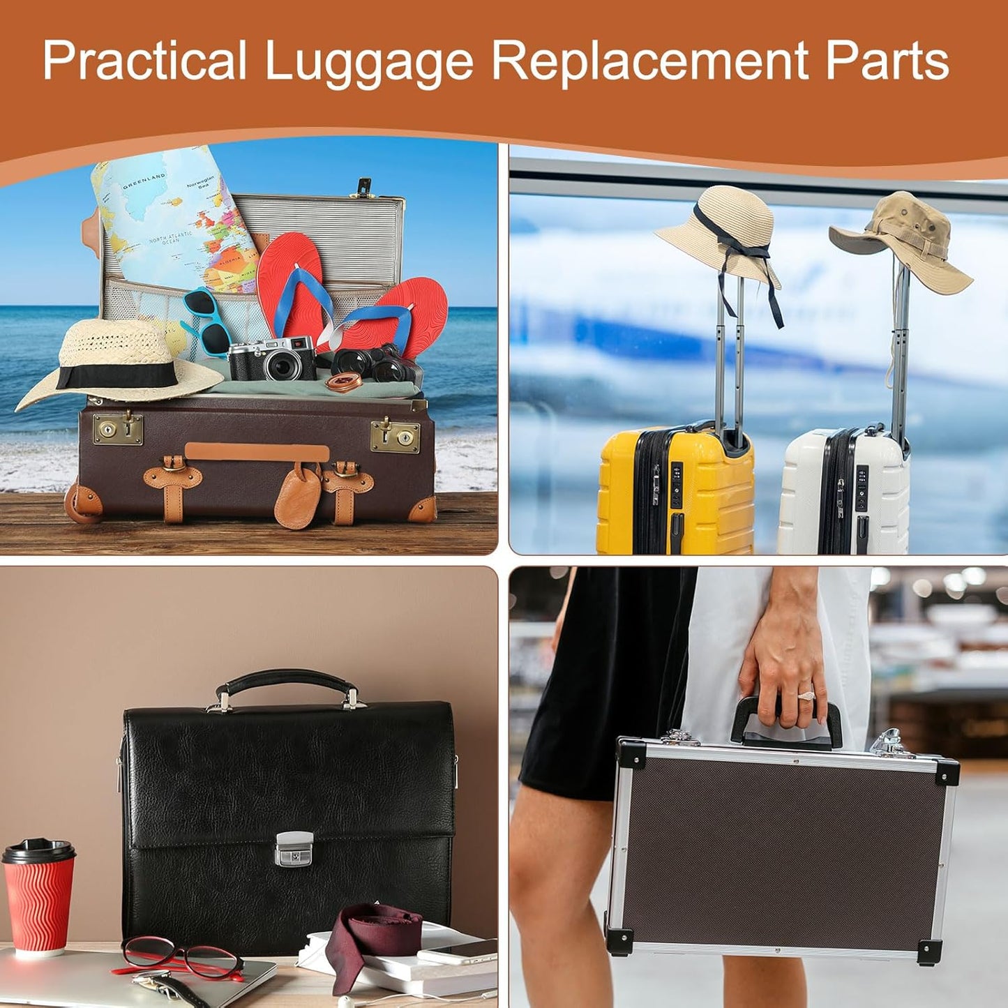 Luggage Handle Replacement 8.5 Inch Suitcase Handle Carry Strap Plastic Pull Handle Grip Luggage Replacement V1258-DP02-B-4078