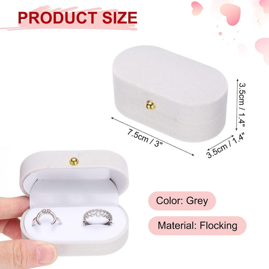 Velvet Ring Box, Small Travel Jewelry Case Mini Ring Holder Jewelry Organizer Storage Case for Women Girls V1258-DP02-B-4097