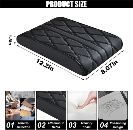 Car Center Console Cover Pad, Leather Auto Console Arm Rest Cover, Waterproof Car Armrest Seat Box Cushion V1258-DP02-B-4141