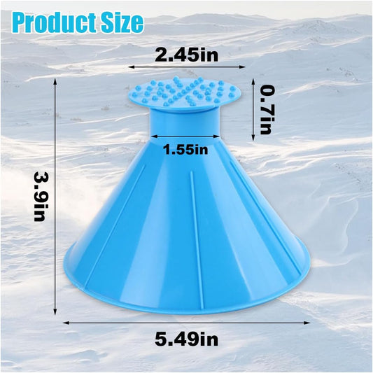 4PCS Magical Ice Scrapers for Car Windshield, Cone-Shaped Car Snow Remover with Funnel, Round Snow Scraper V1258-DP02-B-4146