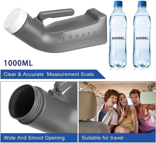 Urinal Bottle Plastic Pee Bottles for Men Portable Urine Bottle Urinal Toilet with Lid 1200 ml Male Urinals V1258-DP02-B-4153