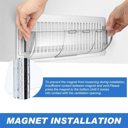 Air Vent Deflectors Adjustable Heat and Vent Cover Clear 2PCS Magnetic Air and Heat Deflector for Floor Vent V1258-DP02-B-4161