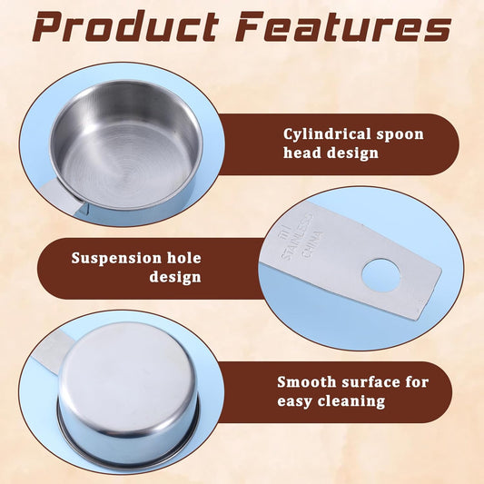 4 Pcs 1/4 Cup Measuring Cup, 60 ml Stainless Steel Measuring Cups Inner Scale Metal Liquid Measure Scoop 2 oz V1258-DP02-B-4199