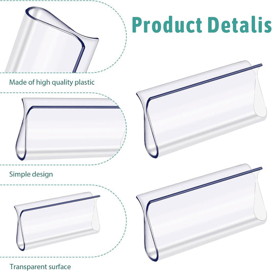 8 Pack Roller Window Shades Pulls, Clear Plastic Window Shades Hem Grips Handles R Type Windows Blinds Shade V1258-DP02-B-4216