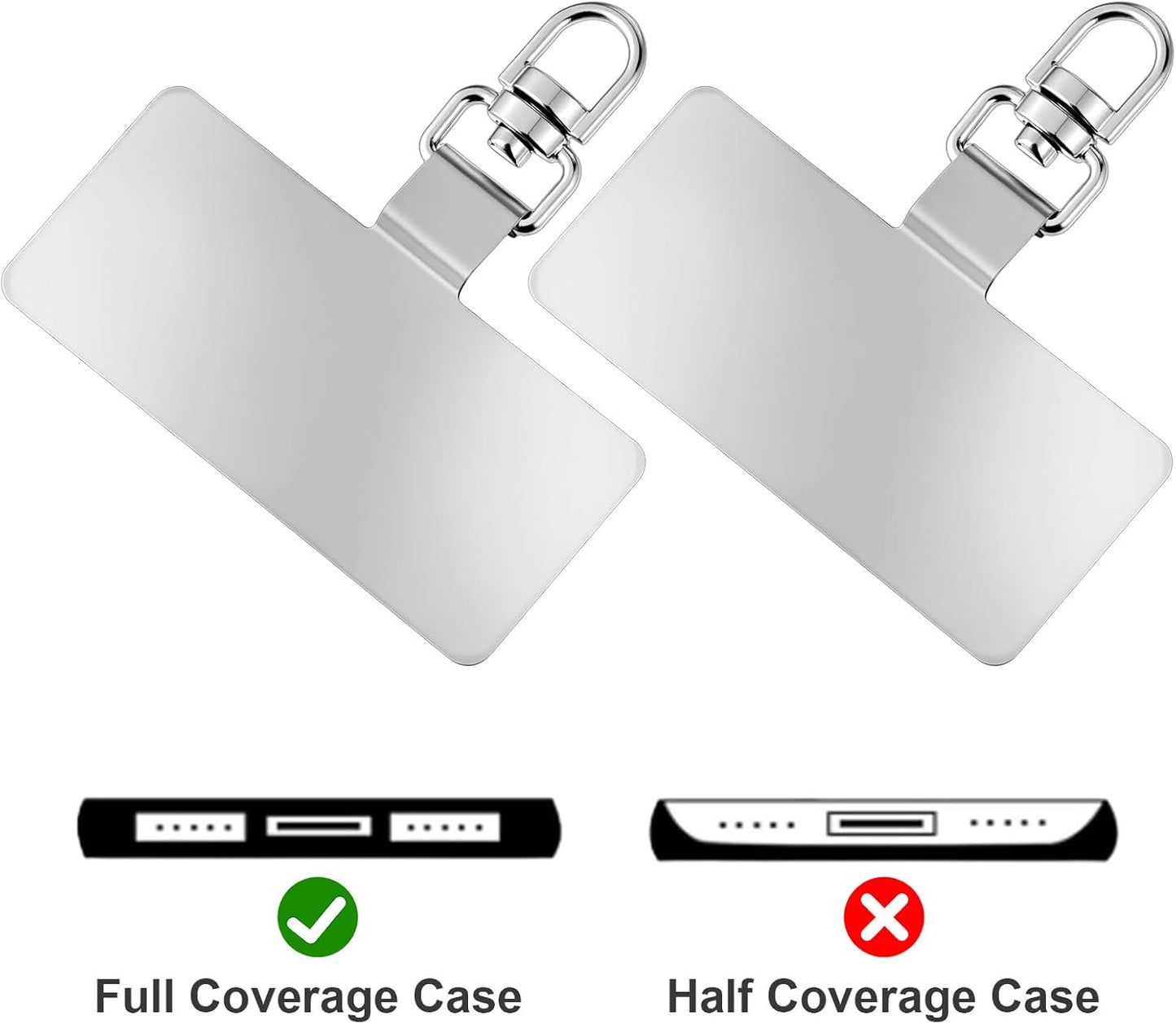 20 Pack Phone Tether Tab, 360 degrees Rotatable Phone Lanyard Tab Stainless Steel Cellphone Lanyard Patch V1258-DP02-B-4218