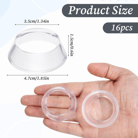 16 Pcs Acrylic Baseball Stand, 1.34 Inch Clear Ring Ball Sphere Stand Egg Crystal Holder Display Stands for V1258-DP02-B-4225