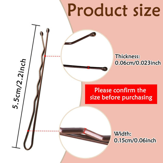 Bobby Pins Brown, 330 Count 2.2 Inch Hair Pins With Cute Box, Premium Bobby Pin For Kids, Girls And Women, V1258-DP02-B-431