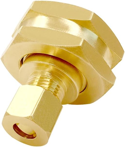 Brass US Standard Faucet Adapter Convert 3/4" GHT Female Garden Hose Thread to 1/4" OD Compression Tubing V1258-DP02-B-454