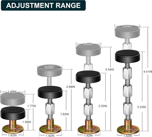 Headboard Stoppers for Wall, Adjustable Iron Bed Frame Anti-Shake Tool, Easy Install, Wall V1258-DP02-B-55
