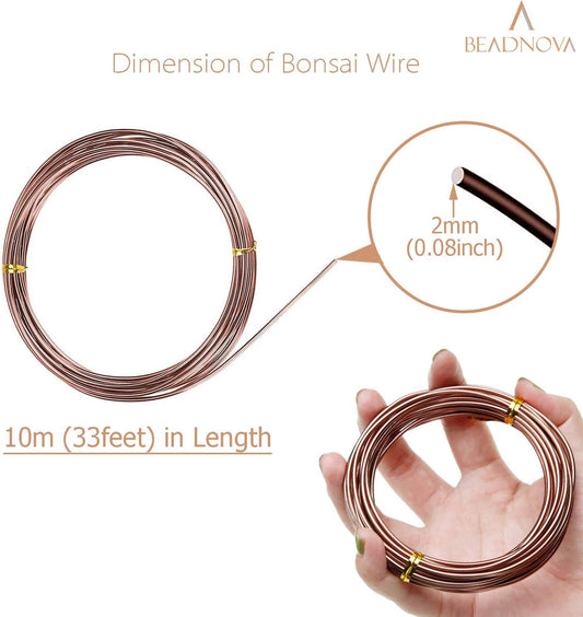 Plant Training Wire 98 Feet Copper Bonsai Tree Aluminium Plant Wire for Training Indoor and Outdoor (Copper, V1258-DP02-B-583