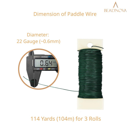 Floral Wire 114 Yards 22 Gauge Paddle Wire for Wreath Making Craft Florist Floral Flower Arrangements Garland V1258-DP02-B-584