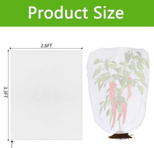 3.3 x 2.6Ft Garden Plant Shade Cover with Drawstring, Non-Woven Garden Shade Sun Protection Plants Cover, V1258-DP02-B-614