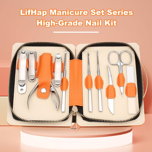 Professional Manicure Set for Adult,10-in-1 High-Grade Nail Cutter Ingrown Toenail Clippers Pedicure with V1258-DP02-B-629