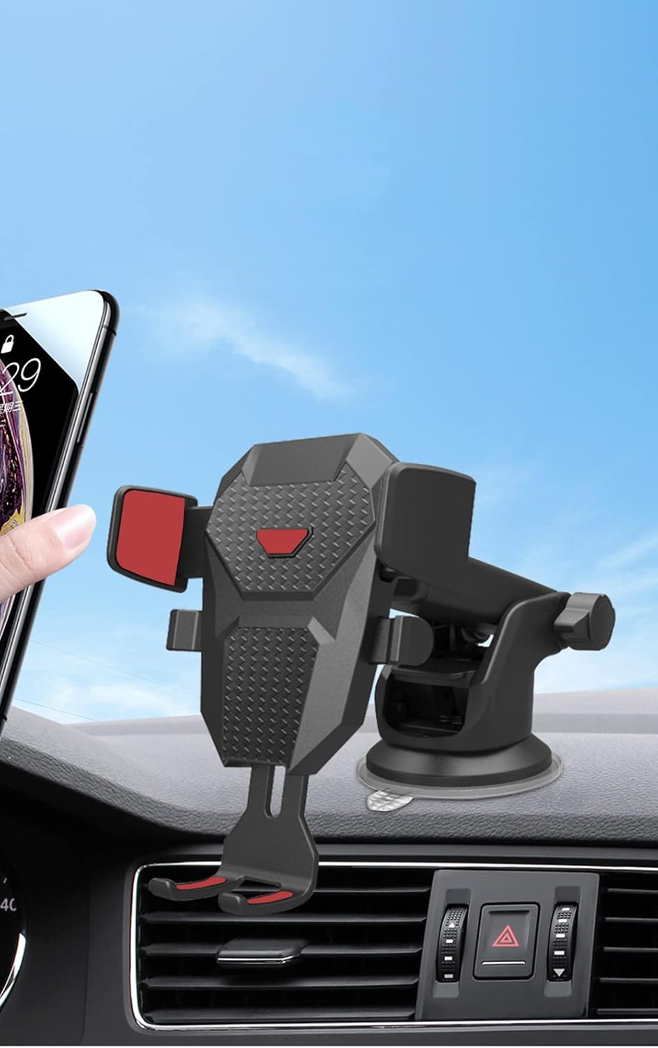 Mobile-Phone Holder/Mount for Car - Automobile Cradle Van Accessories for Dashboard Windscreen V1258-DP02-B-630