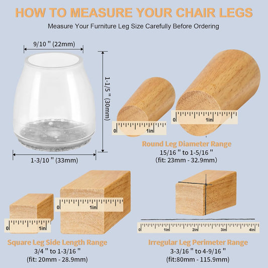 36Pcs Round Chair Leg Floor Protectors, Silicone Chair Feet Caps to Protect Tile Floors, Felt Pads Furniture V1258-DP02-B-65