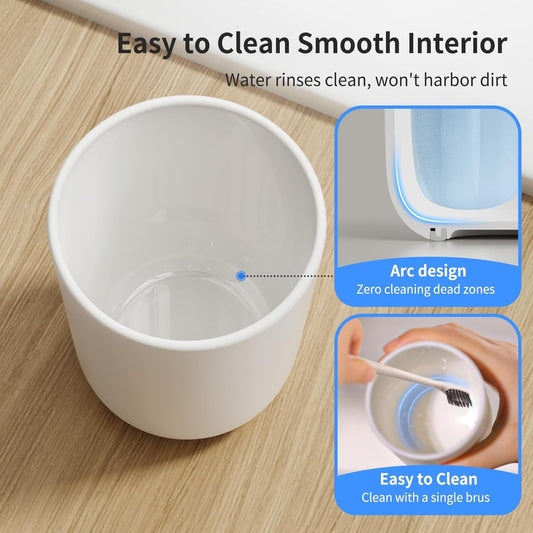 Toothbrush Cup 13oz 380ml, Unbreakable Reusable Bathroom Tumbler 2Pcs, Non-Slip Plastic Bathroom Cup V1258-DP02-B-700