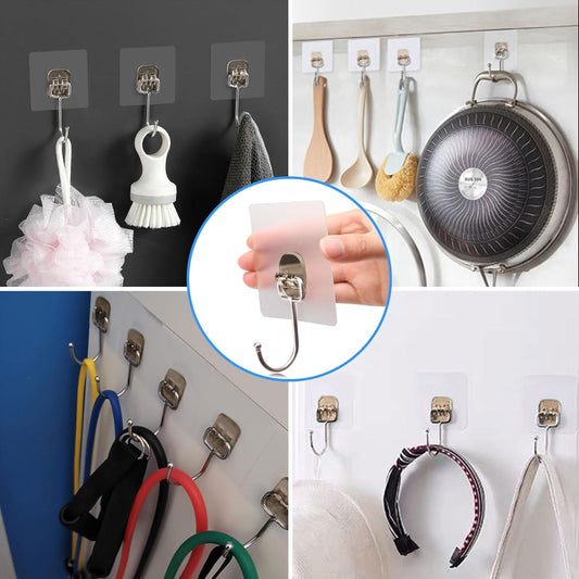 10-Pack Large Adhesive Hooks, Wreath Hangers, Heavy Duty Adhesive Hooks 37 lb(Max), Sticky Wall Hook fit V1258-DP02-B-710