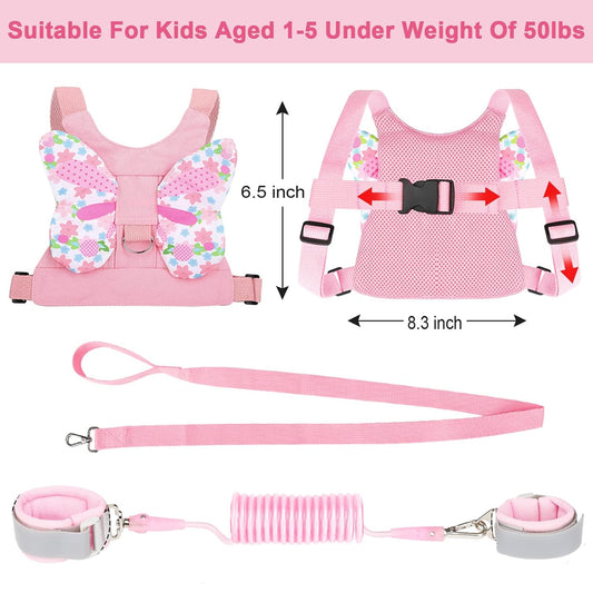 3 in 1 Toddler Harness Leashes + Anti Lost Wrist Link, Kids Harness Children Leash for Girls, Child Anti Lost V1258-DP02-B-732