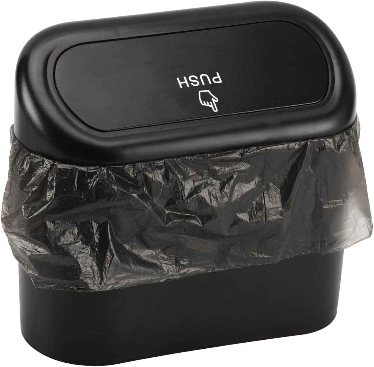 Car Trash Can with Lid, Mini Auto Dustbin Garbage Organizer with 30 Pcs Plastic Trash Bag, Automotive Garbage V1258-DP02-B-733