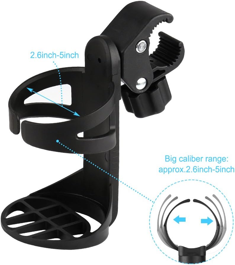 Universal Stroller Cup Holder Bundle Set, Bike Cup Holder, Drinks Holder for Stroller, Bicycle, Wheelchair, V1258-DP02-B-781