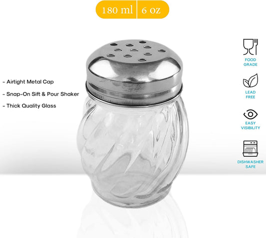 Salt and Pepper Shakers with Stainless Tops Set of 2 (Chesse Shakers) V1258-DP02-B-787