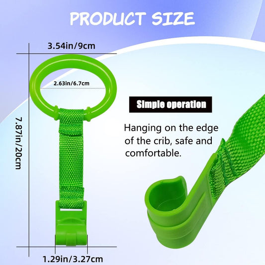 4 PCS 4 Colors Plastic Baby Crib Pull Rings Kids Walking Exercises Assistant Stand Up Cot Hanging Rings for V1258-DP02-B-848