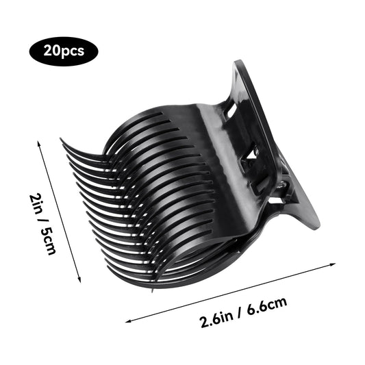 20 Pcs Hot Roller Clips for Hair, Curler Claw Clip for Women Hair Section Styling (Black, 2inch) V1258-DP02-B-864
