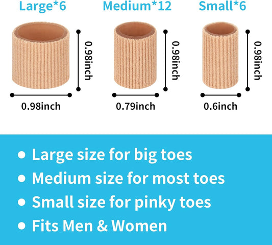 24PCS Gel Toe Protectors Covers, 0.98 Inches Toe Sleeve Tubes Pads Guards for Blisters, Corn Cushions for V1258-DP02-B-919