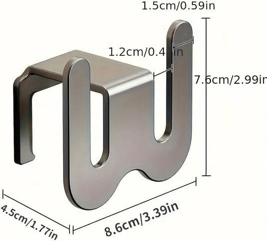 Wall-Mounted Aluminium Slipper Holder - Self-Adhesive Space-Saving Organizer - 2 Pack V1258-DP02-BOL-101