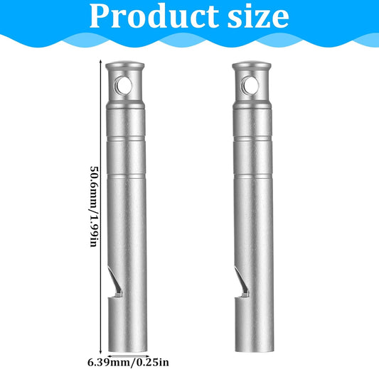 2 Silver Double Loop Whistles for Camping Hiking Pet Training Sports V1258-DP02-BOL-107