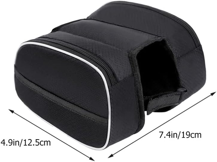 Waterproof Front Bike Frame Bag 19x12.5x6 cm Black V1258-DP02-BOL-123