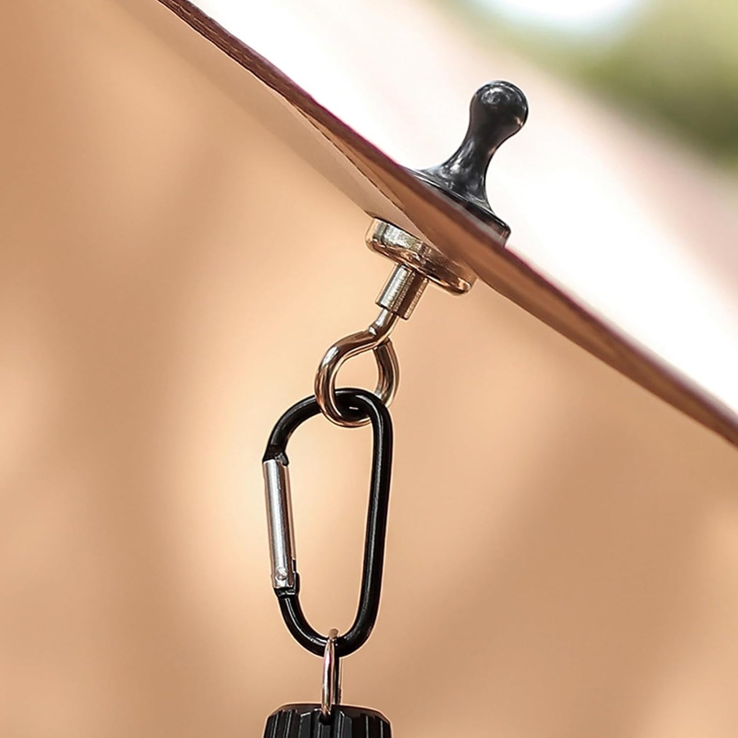 2 Pack Black Multifunctional Camping Hooks with Carabiner No Installation Required V1258-DP02-BOL-141
