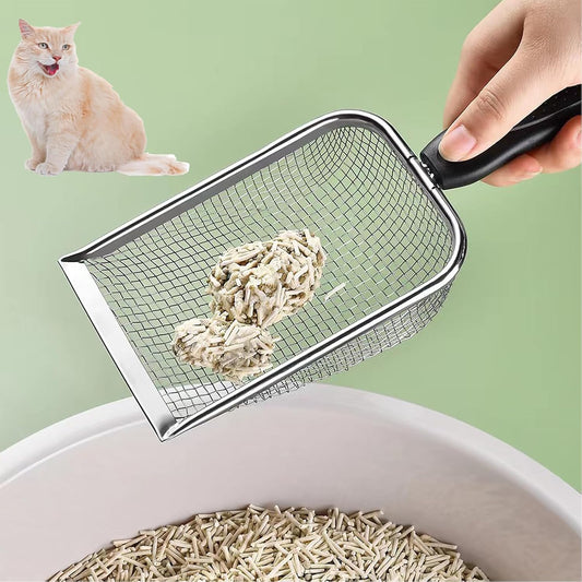 Fine Mesh Filter Deep Litter Scoop with Ergonomic Handle for Cats & Reptiles V1258-DP02-BOL-142