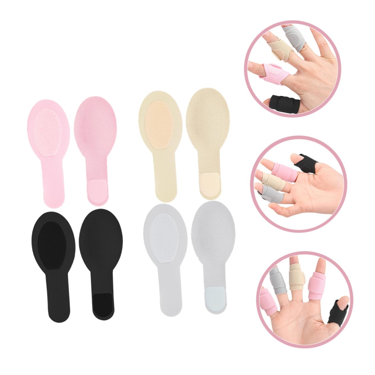 Adjustable Finger Splints 4 Pairs Finger Protectors Support Brace for Injury Recovery V1258-DP02-BOL-151