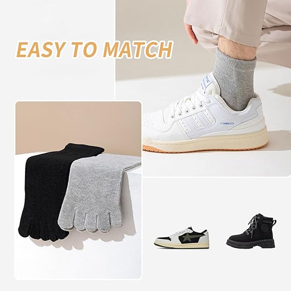 Breathable Cotton Socks for Running Yoga Walking Unisex Size 38-44 2 Pairs V1258-DP02-BOL-161
