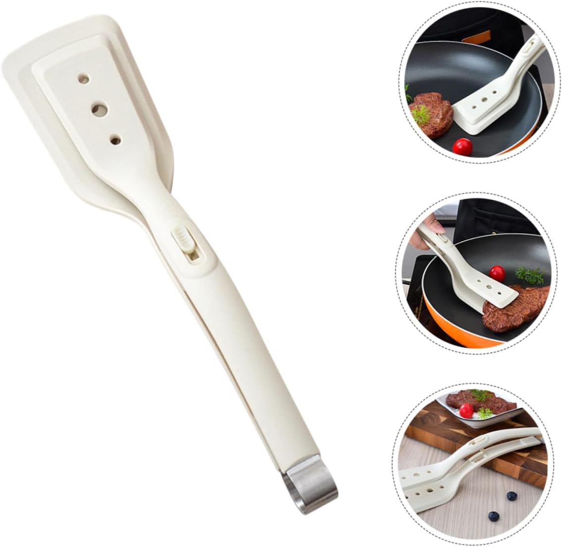 2-in-1 Silicone Spatula Tong Set of 2 Heat Resistant for Flipping and Serving V1258-DP02-BOL-192