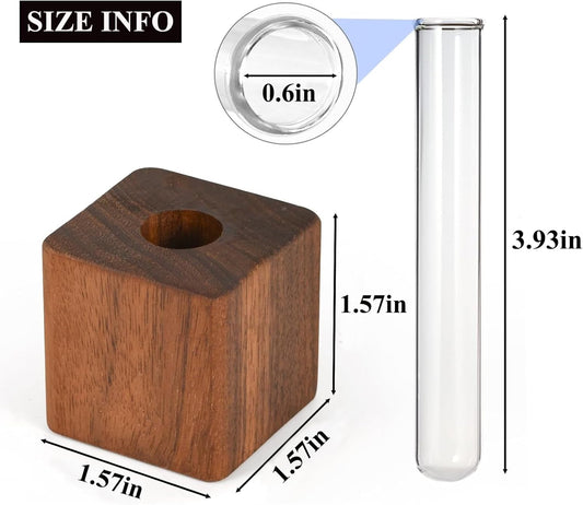 Magnetic Fridge Vases Set of 2 Wooden Decor for Stems & Dried Flowers V1258-DP02-BOL-200