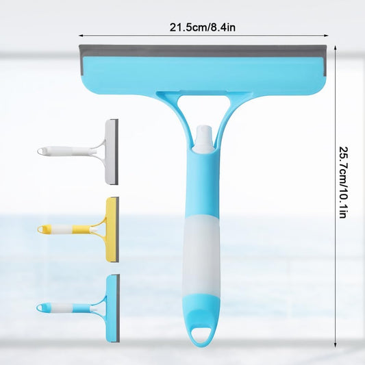 3-in-1 Window Wiper with Spray - Squeegee, Washer & Microfiber Cleaner for Streak-Free Windows, Showers & V1258-DP02-BOL-216